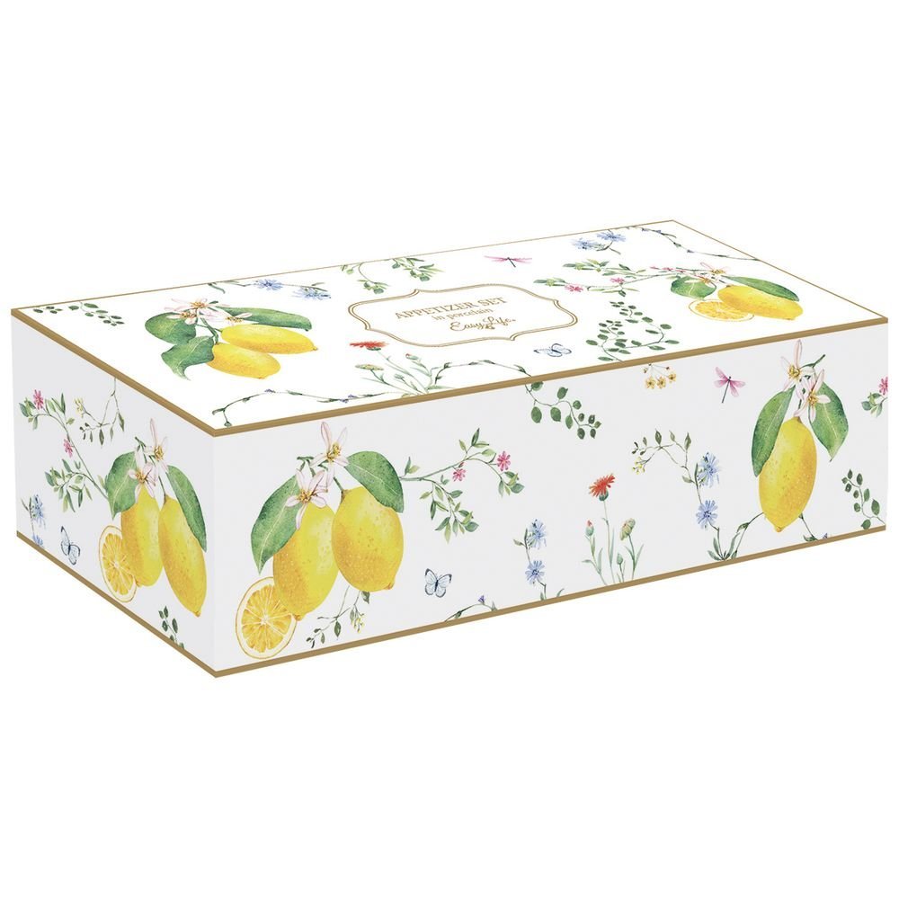 Set aperitivos con tabla bambú y 3 boles limón Easy Life