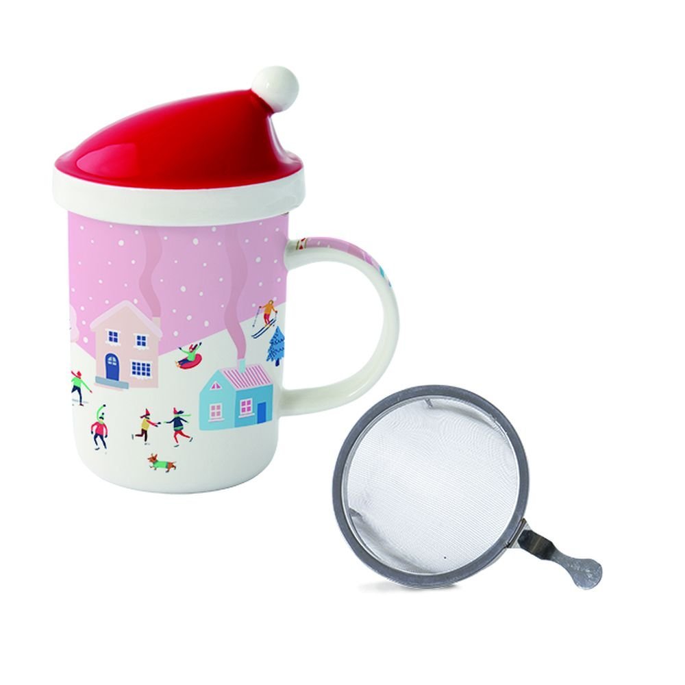 Taza Navidad con Tapa Gorro e Infusor en Caja Regalo Marca Easy Life Imagen principal del producto