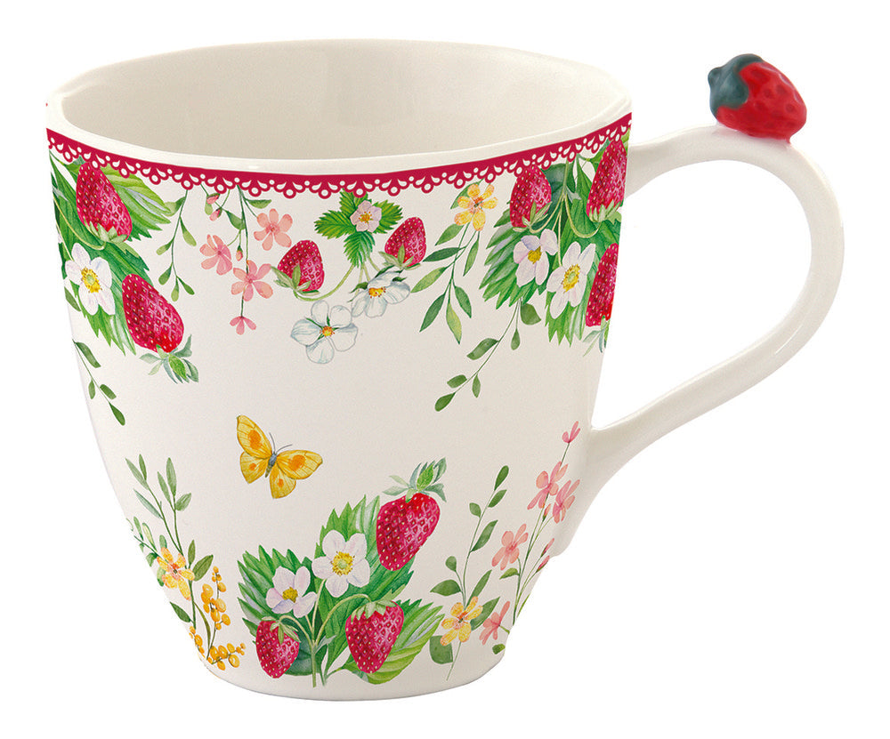 Taza porcelana Jardin de Fresas Easy Life 350 ml con caja regalo Imagen principal del producto