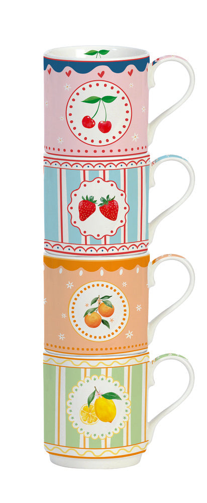 Set 4 Tazas Apilables Fruit Mania Easy Life