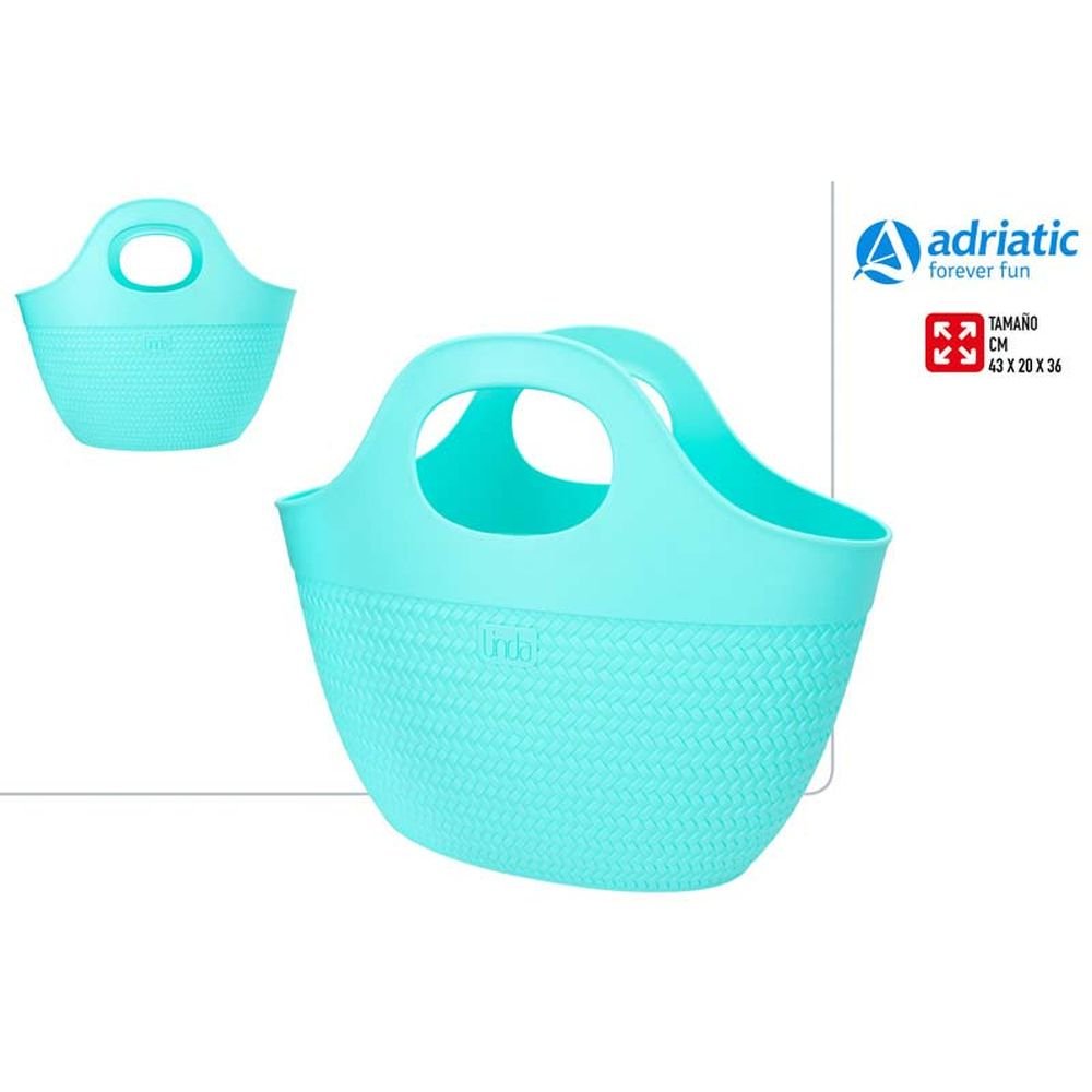 BOLSO PLASTICO 43X20X36 CM TURQUESA | COLORBABY Imagen principal del producto