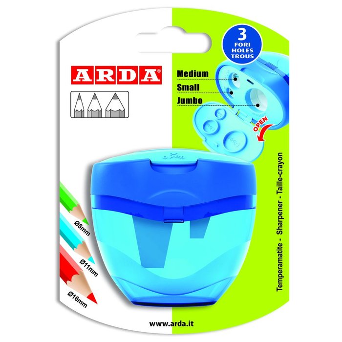 Afilalápiz Arda Tris Blister Pack de 3 afilalápices Arda Imagen principal del producto