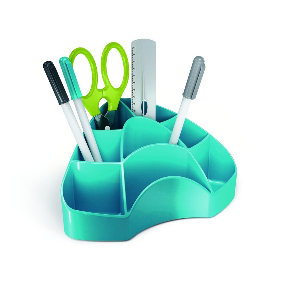 ORGANIZADOR SOBREMESA PLASTICO TURQUESA 18,5X12,3X9 CM | 6 UNIDADES | (ARDA) Imagen principal del producto