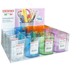 EXPOSITOR 12 PORTALAPICES DE PLASTICO TRANSPARENTE SURTIDO | ARDA