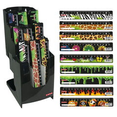 EXPOSITOR 45 REGLAS 16 CM NEGRA DELUXE DISEÑO SURTIDOS | 45 UNIDADES | (ARDA)