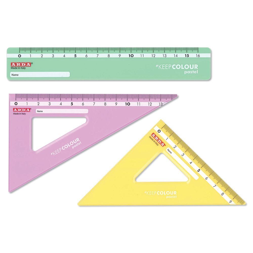 JUEGO REGLAS 3 PIEZAS KEEP COLOUR PASTEL | 20 UNIDADES | (ARDA) Imagen principal del producto