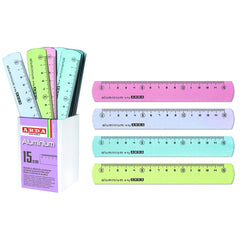 CUBILETE 24 REGLA 15 CM ALUMINIO COLORES PASTEL | 24 UNIDADES | (ARDA)