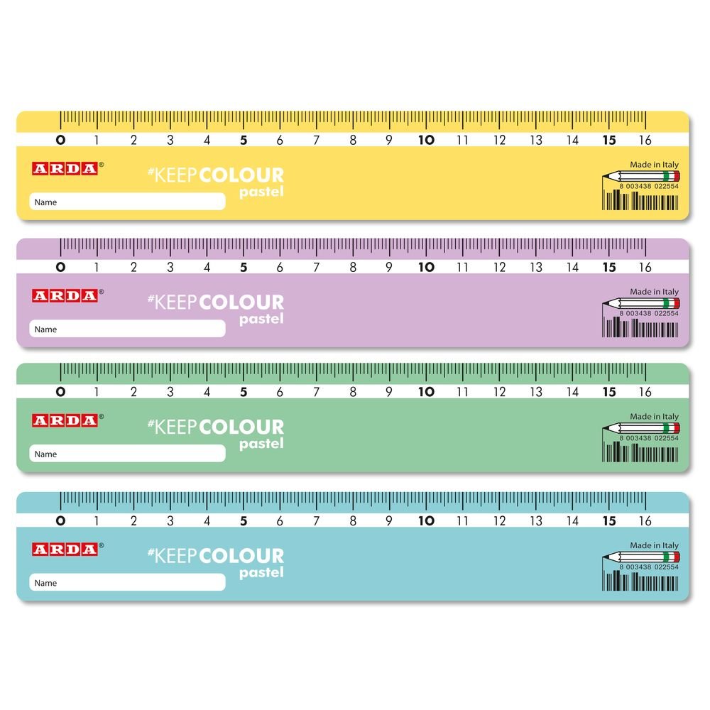 EXPOSITOR 48 REGLAS 17 CM KEEP COLOR 4 COLORES SURTIDOS | 48 UNIDADES | (ARDA)
