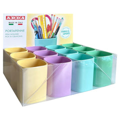 EXPOSITOR 12 CUBILETE PORTALAPICES TIDY MATT COLORES PASTEL | 12 UNIDADES | (ARDA)