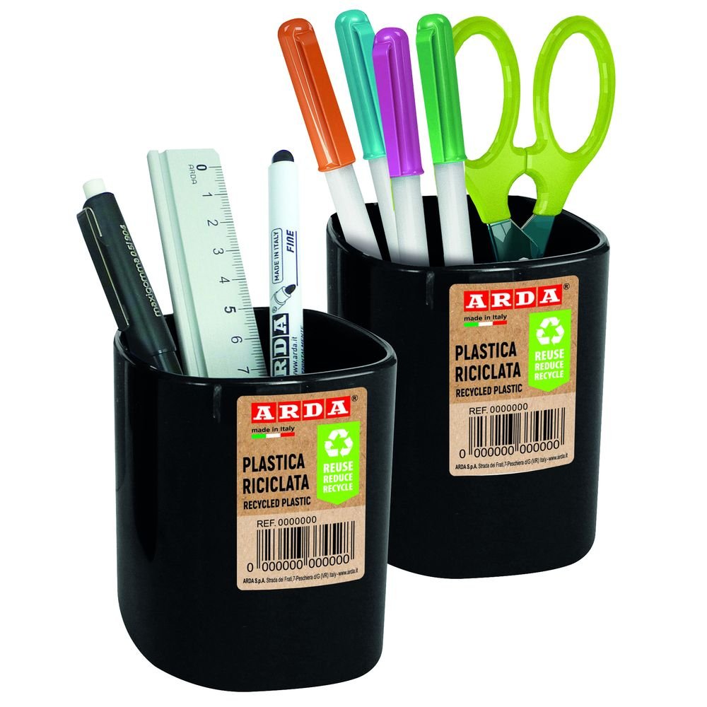 PORTALAPICES CUBILETE DE PLASTICO NEGRO | ARDA