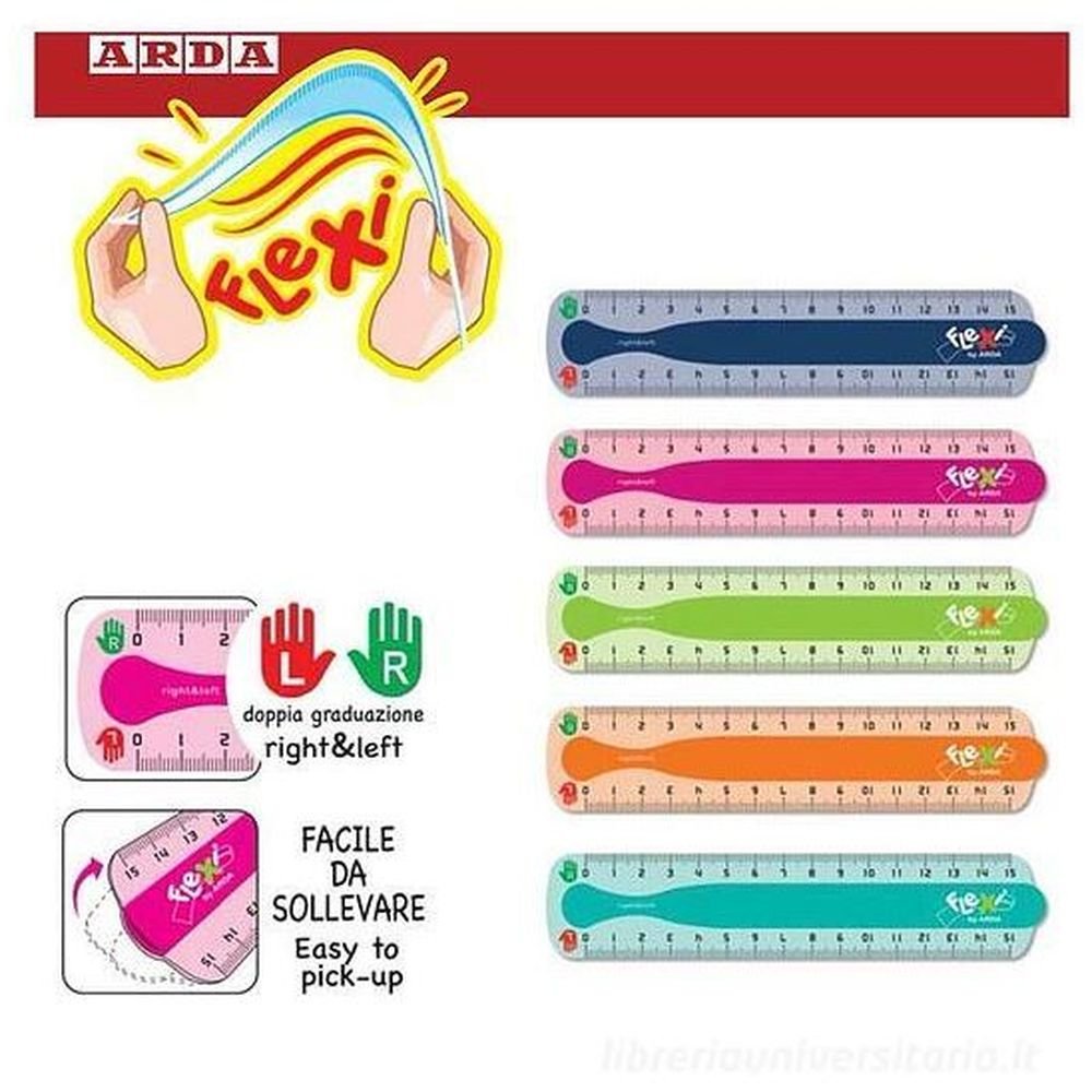 Regla Flexible 15 cm Left&Right Arda (pack 15)