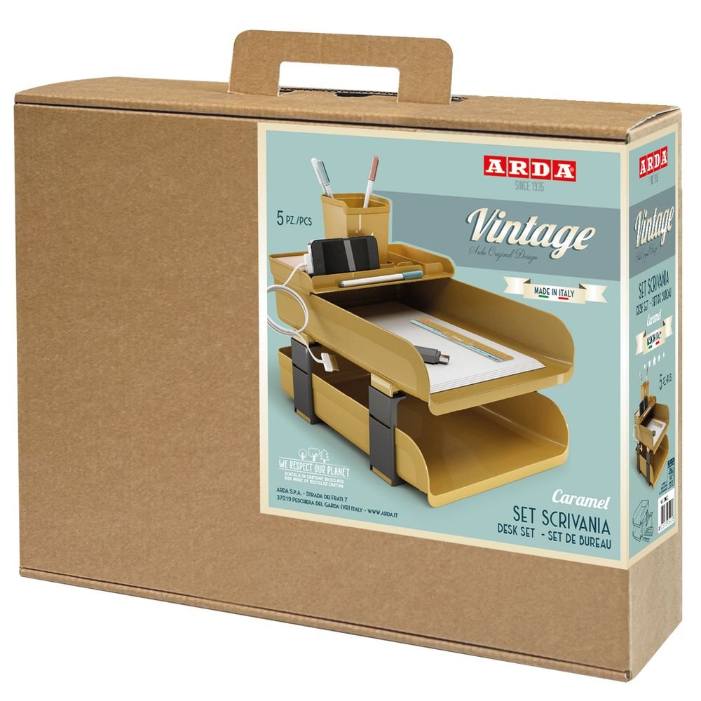 Set Escritorio Vintage Caramel Color Ocre ARDA