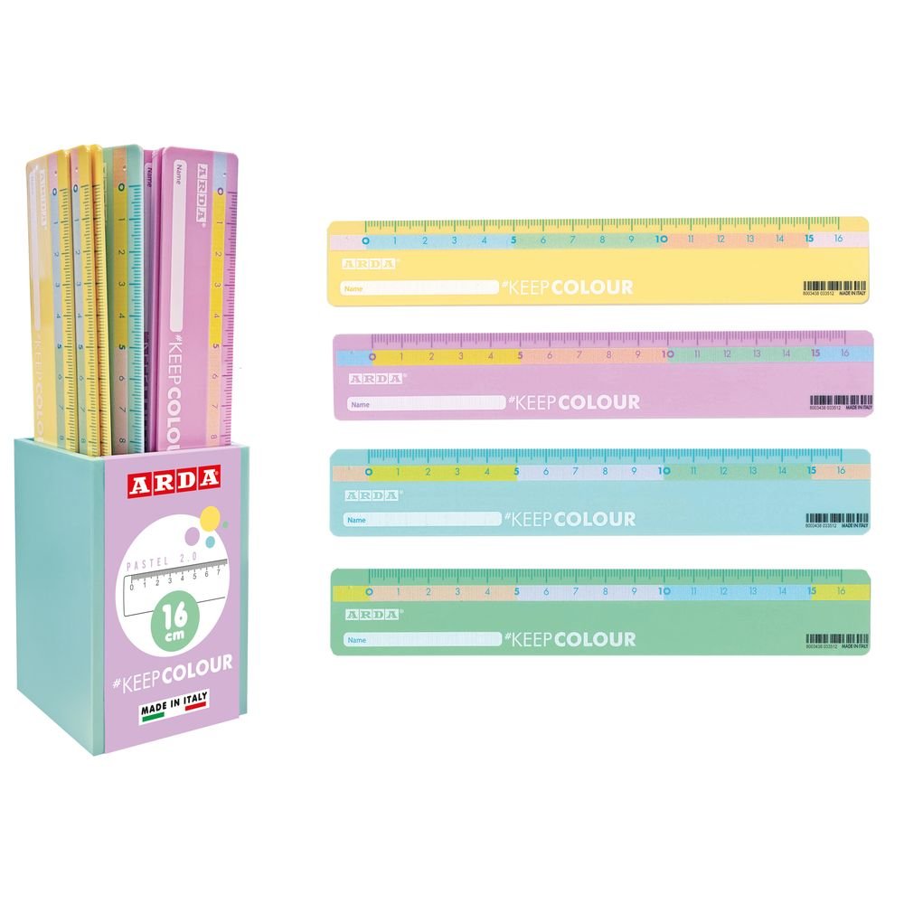 CUBILETE 24 REGLAS 16CM KEEP COLOUR PASTEL 2,0 SURTIDAS | 24 UNIDADES | (ARDA) Imagen principal del producto