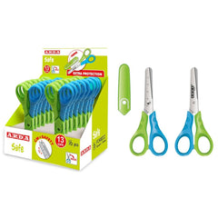 EXPOSITOR 16 TIJERAS SAFE 13 CM CON FUNDA SURTIDAS | 16 UNIDADES | (ARDA)