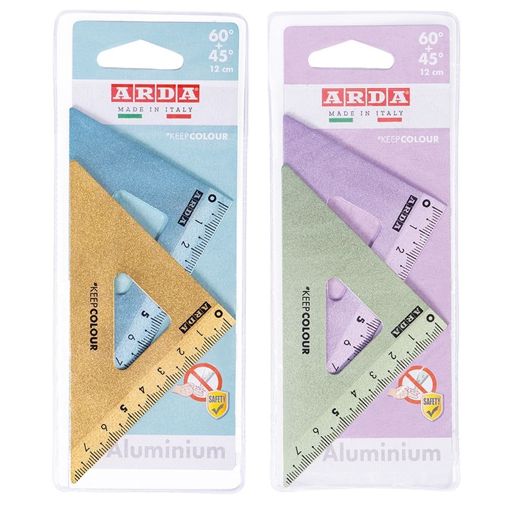 Set Dibujo Aluminio Keep Colour Escuadra + Cartabón 12 cm Marca Arda Imagen principal del producto
