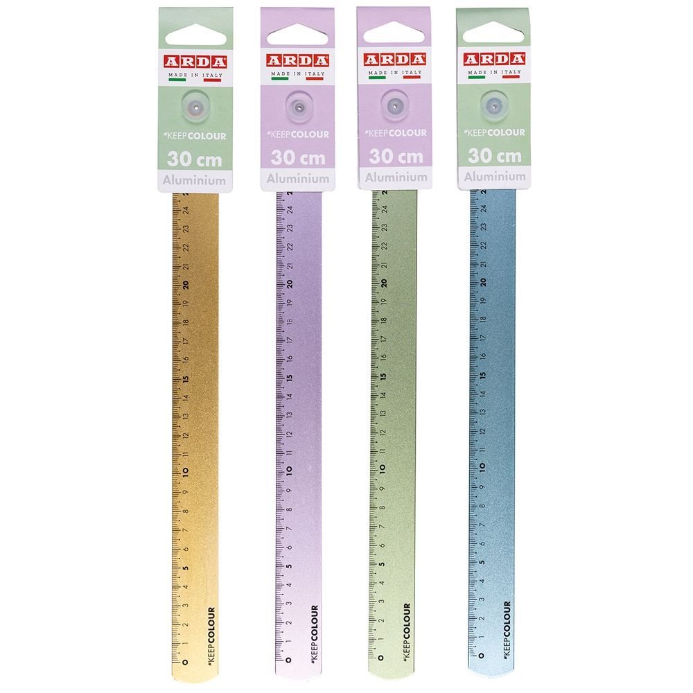 Regla 30 cm aluminio colores pastel Keep Colour surtidas marca Arda