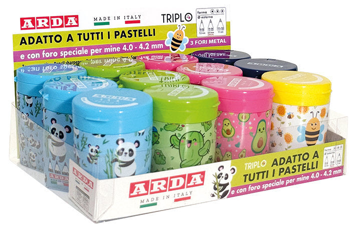 Expositor 12 Afilalapiz Triple Fancy Animales Surtidos ARDA