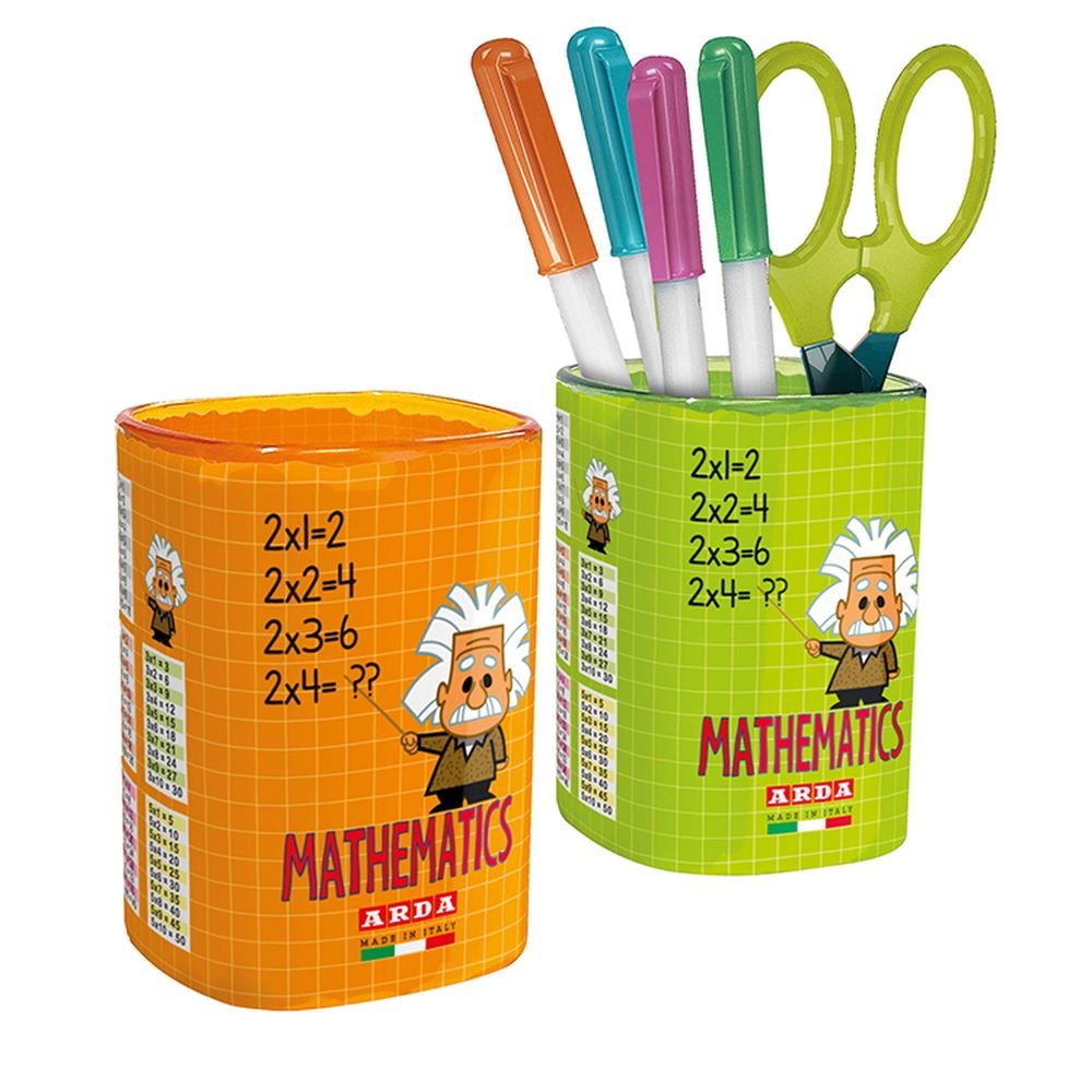 Cubiletes plástico portalápices matemáticas Arda, pack 12 ud.