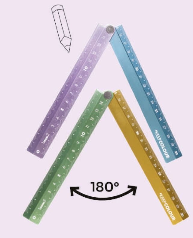 Regla 30 cm Plegable Aluminio Keep Colour Pastel ARDA Imagen principal del producto