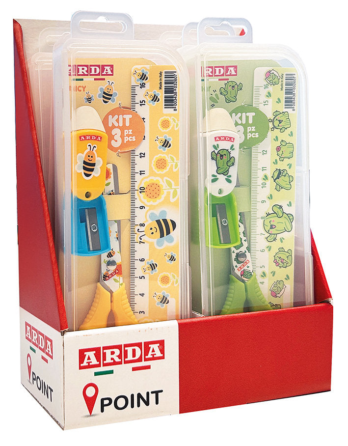 Set 3 Piezas Tijera 16 cm, Regla y Afilalápiz ARDA Imagen principal del producto