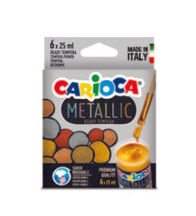 TEMPERA CARIOCA METALLIC 25 ML 6 COLORES SURTIDOS | 1 UNIDADES | (UNIVERSAL ESPAÑOLA S,A,)