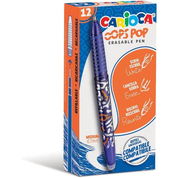 BOLIGRAFO CARIOCA OOPS POP AZUL | 12 UNIDADES | (UNIVERSAL ESPAÑOLA S,A,)