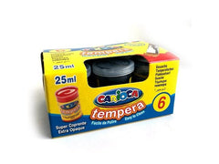TEMPERA CARIOCA 25 ML NEGRO | 6 UNIDADES | (UNIVERSAL ESPAÑOLA S,A,)