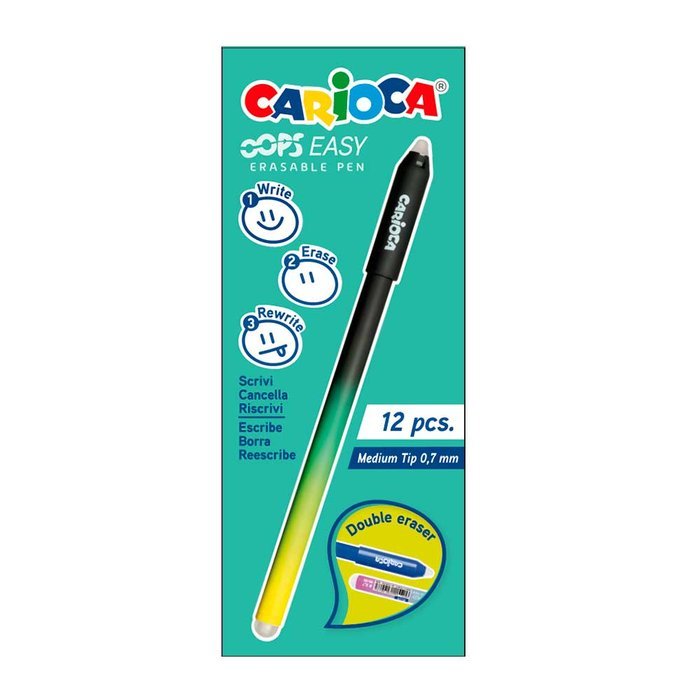Boligrafo Borrable Carioca Opps Easy Negro Universal Española