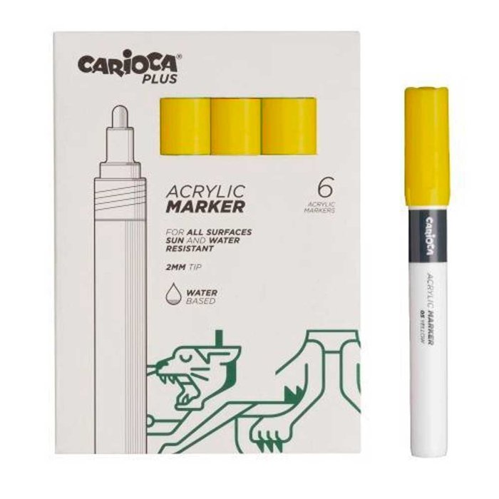 Rotulador Carioca Plus Acrilico 05 Amarillo | Universal Española S,A, | Pack 6 Unidades Imagen principal del producto