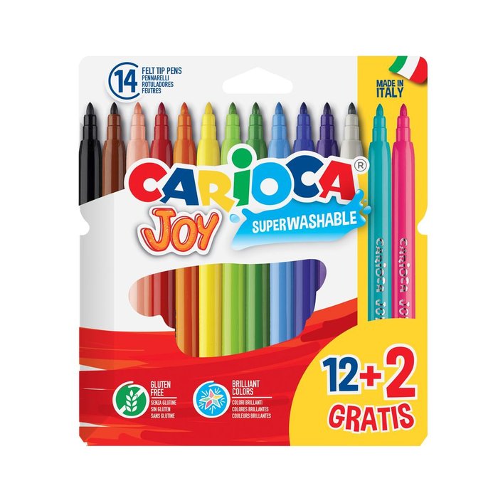 Rotulador Carioca Joy 12 Colores + 2 Gratis | Universal Española S,A, | Pack 12 Unidades Imagen principal del producto