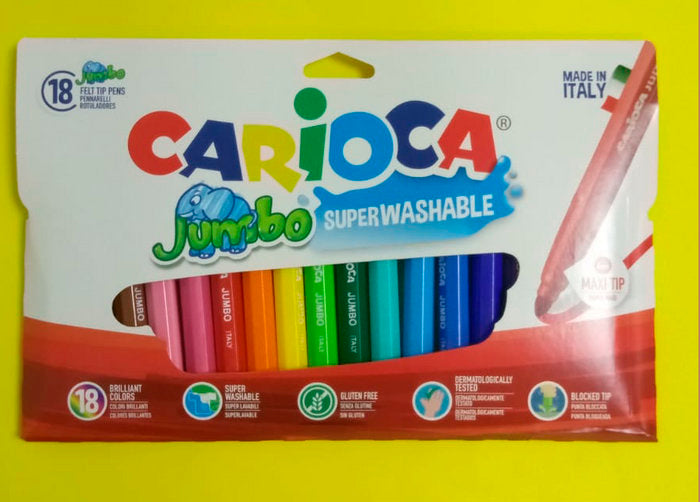 Rotulador Carioca Jumbo 18 Colores Surtidos | Universal Española S,A, | Pack 1 Unidades Imagen principal del producto