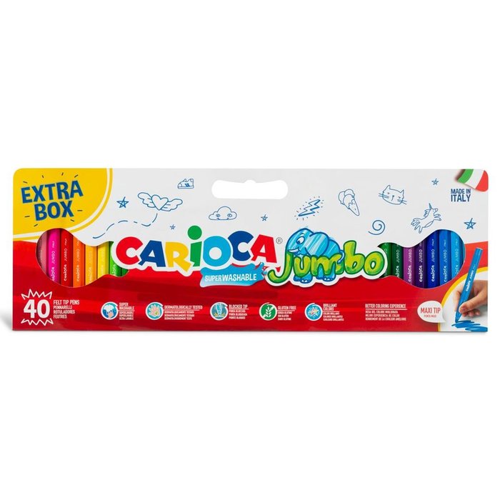 Rotulador Carioca Jumbo 40 Colores Surtidos | Universal Española S,A, | Pack 1 Unidades Imagen principal del producto