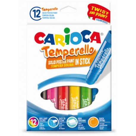 TEMPERA CARIOCA TEMPERELLO 12 COLORES SURTIDOS | 1 UNIDADES | (UNIVERSAL ESPAÑOLA S,A,)