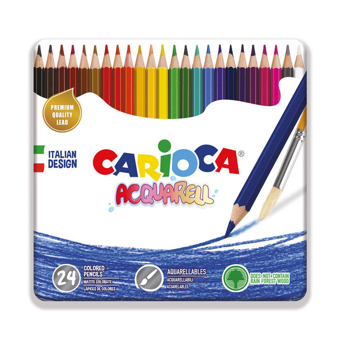 LAPIZ CARIOCA AQUARELL 24 COLORES SURTIDOS ESTUCHE METALICO | 1 UNIDADES | (UNIVERSAL ESPAÑOLA S,A,) Imagen principal del producto