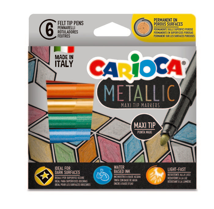Rotulador Carioca Metallic Maxi 6 Colores | Universal Española S,A, | Pack 1 Unidades Imagen principal del producto