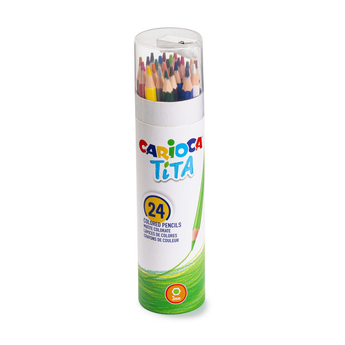 LAPIZ CARIOCA TITA TUBE 24 COLORES + AFILALAPIZ | 1 UNIDADES | (UNIVERSAL ESPAÑOLA S,A,)