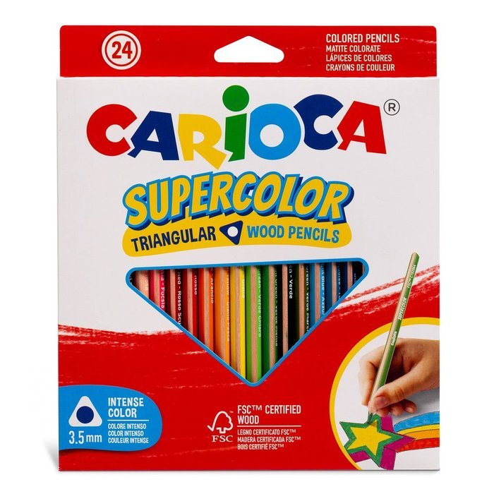 Lápiz Carioca Supercolor Triangular 24 Colores Surtidos Universal Española Imagen principal del producto