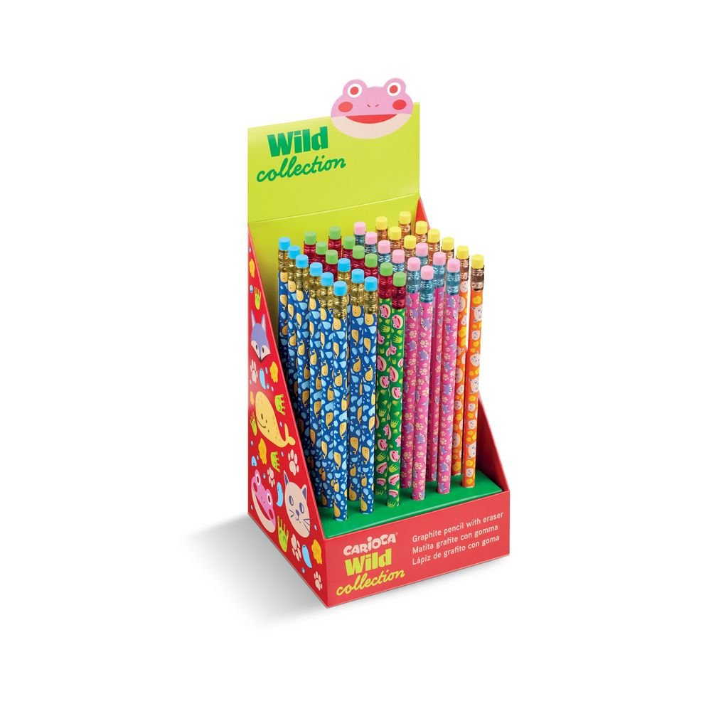 Expositor 36 Lápiz Carioca Wild HB Goma Universal Española Imagen principal del producto