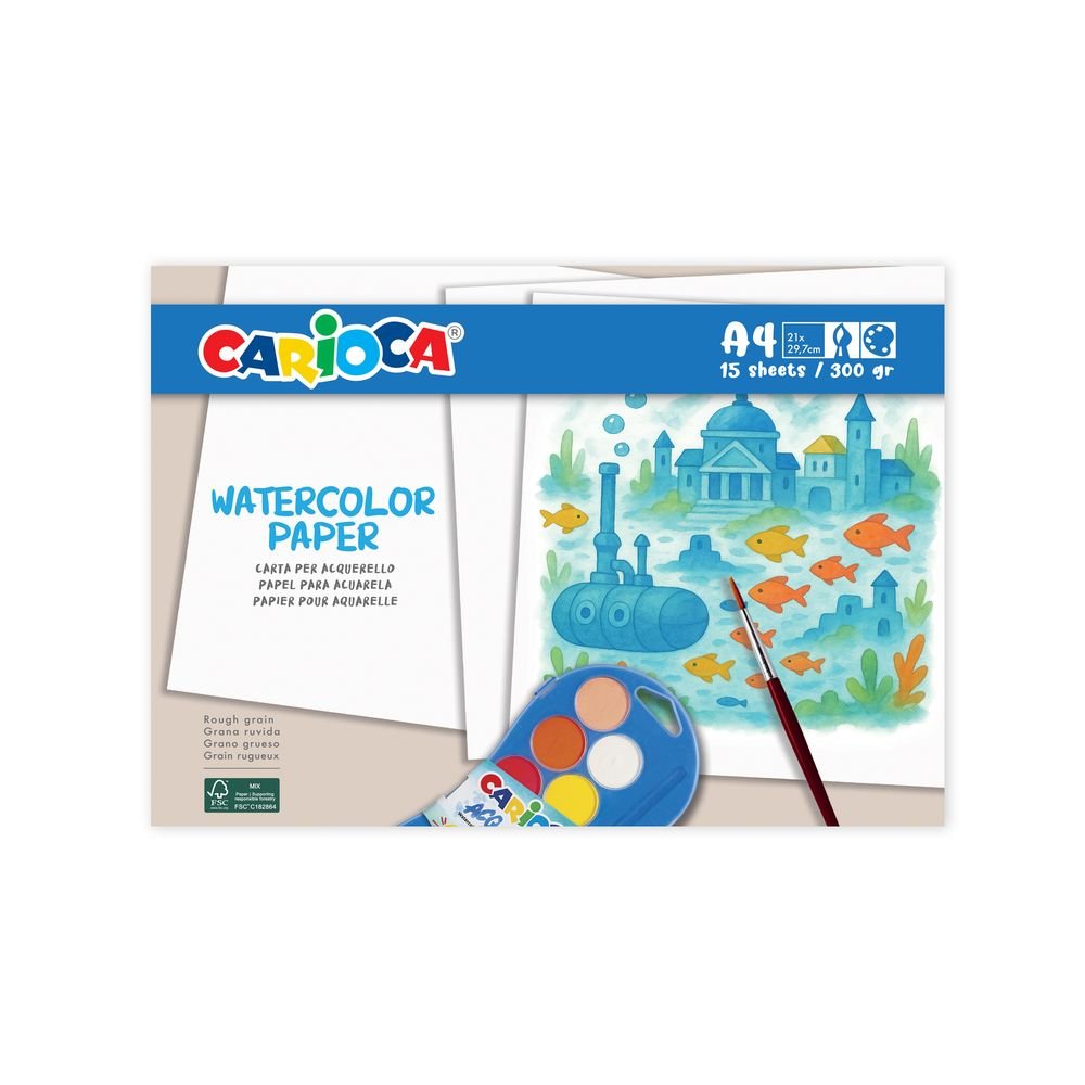 Papel acuarela Carioca A4 15H Universal Española