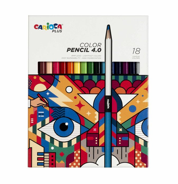 LAPIZ CARIOCA PLUS 4,0 18 COLORES SURTIDOS | 1 UNIDADES | (UNIVERSAL ESPAÑOLA S,A,) Imagen principal del producto