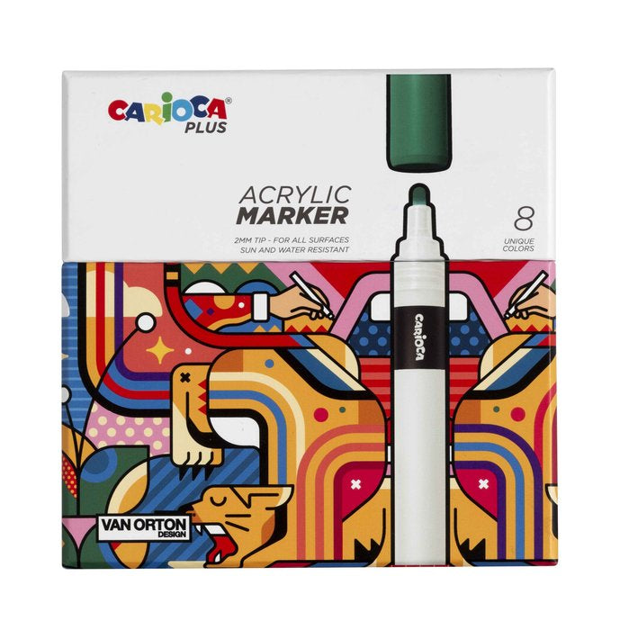 Rotulador Carioca Plus Acrilico 8 Color Surtido Caja Premium | Universal Española S,A, | Pack 1 Unidades Imagen principal del producto