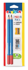 LAPIZ CARIOCA MAXI TRIANGULAR HB + GOMA + SACAPUNTAS | 12 UNIDADES | (UNIVERSAL ESPAÑOLA S,A,)