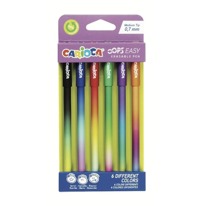 Bolígrafo Carioca Oops Easy Blister 6 Colores Surtidos Universal Española