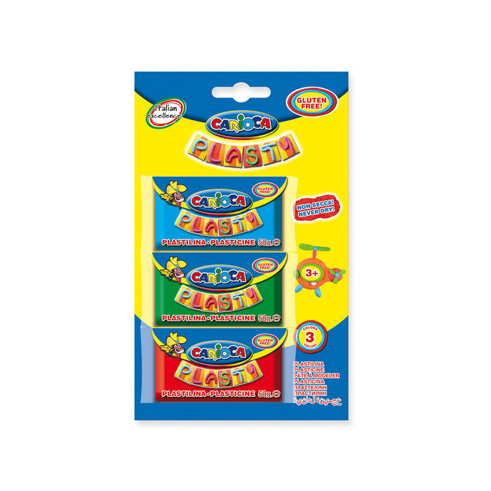 Plastilina Carioca 60 g Blister 3 Colores Surtidos Marca Universal Española