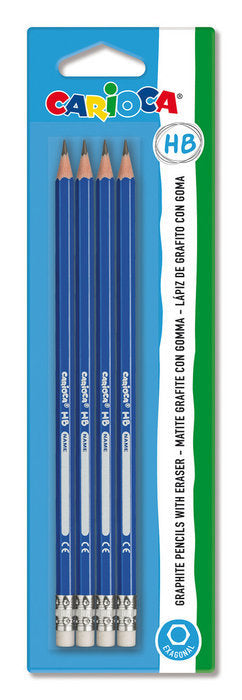 BLISTER 4 LAPIZ CARIOCA HB CON GOMA | 12 UNIDADES | (UNIVERSAL ESPAÑOLA S,A,) Imagen principal del producto