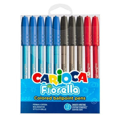BOLIGRAFO CARIOCA FIORELLA BLISTER 8+2 COLORES SURTIDOS | 6 UNIDADES | (UNIVERSAL ESPAÑOLA S,A,)