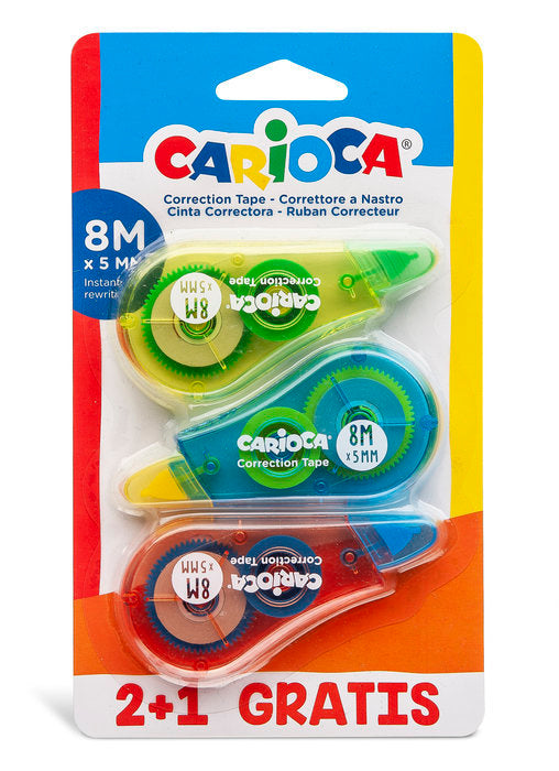 CORRECTOR CINTA CARIOCA 8M BLISTER 3 UDS | 12 UNIDADES | (UNIVERSAL ESPAÑOLA S,A,) Imagen principal del producto