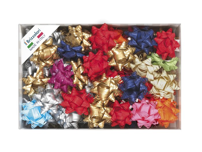 Caja 100 Cocas Estrella Rafia 90 mm Colores Surtidos Brizzolari Imagen principal del producto