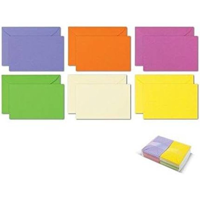 Caja 100 Tarjetas y Sobres Colores Surtidos Capri SADOCH