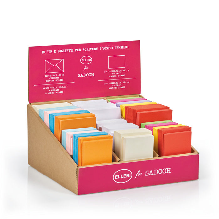 EXPOSITOR TARJETAS Y SOBRES DE COLORES SURTIDOS 30X28X15CM | SADOCH | 1 UNIDAD | 8004999084005